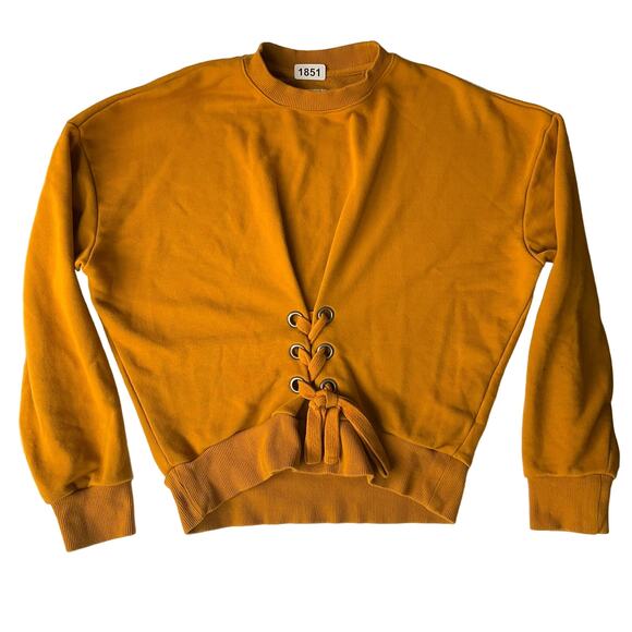 Cotton On Women’s Long sleeve Screw Neck Sweatshirt size S, Solid Orange - Picture 1 of 9